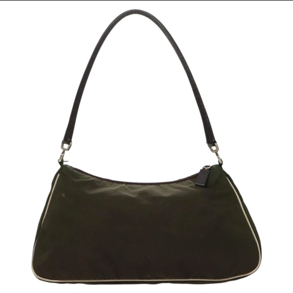 Prada Tessuto Fiori Flower Vintage Khaki Green Nylon/Leather Shoulder Bag - Picture 2 of 16